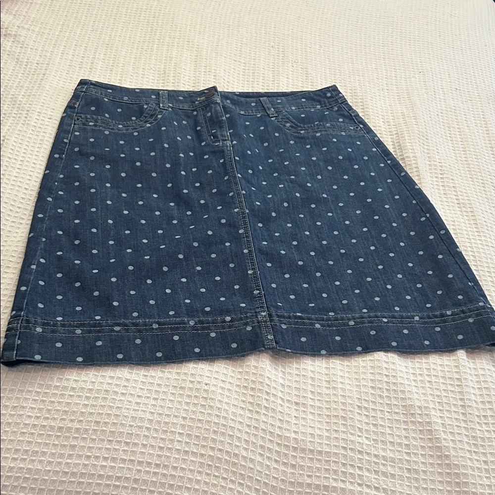 Boden Blue Polka Dot A-Line Skirt